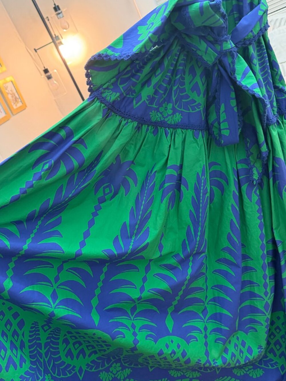 Farm Rio Cotton Maxi Dress - Pineapple Print - Picture 3 of 3